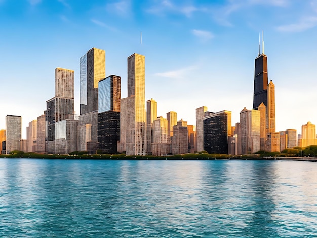 Une photo de l'horizon de Chicago