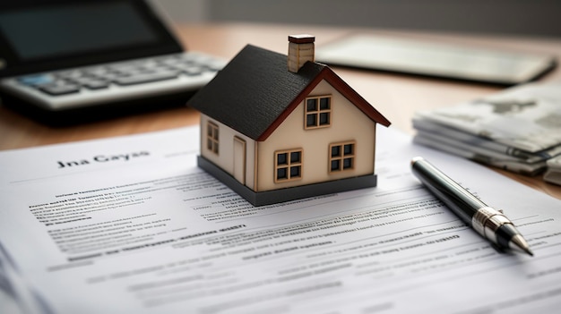 Une photo hyper détaillée d'un formulaire de demande de prêt hypothécaire avec cachet d'approbation de prêt