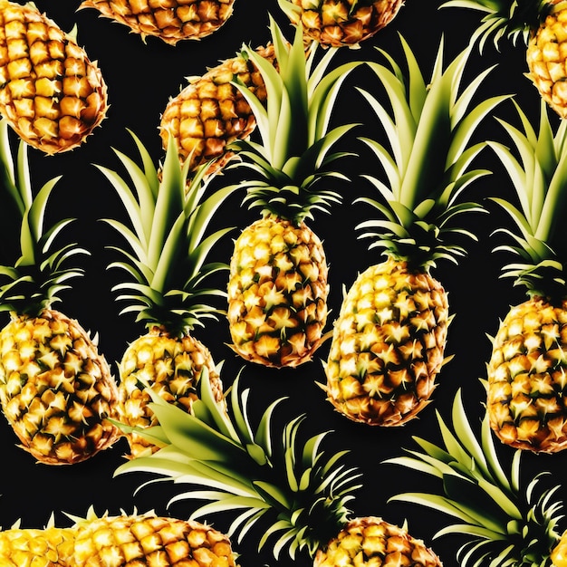 Photo illustation d'ananas avec une éclaboussure d'eau