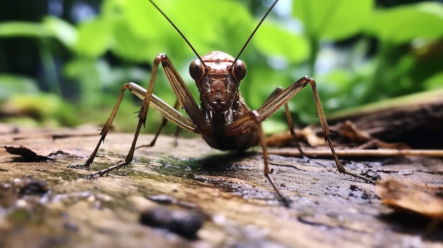 Photo photo d'un insecte bâton sur le sol