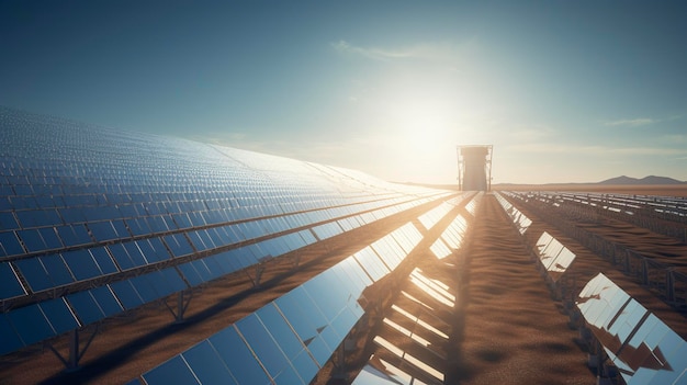 Une photo d'une installation d'énergie solaire concentrée CSP