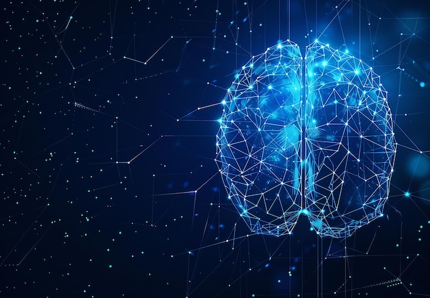 Photo d'intelligence artificielle technologie futuriste cerveau numérique ai arrière-plan