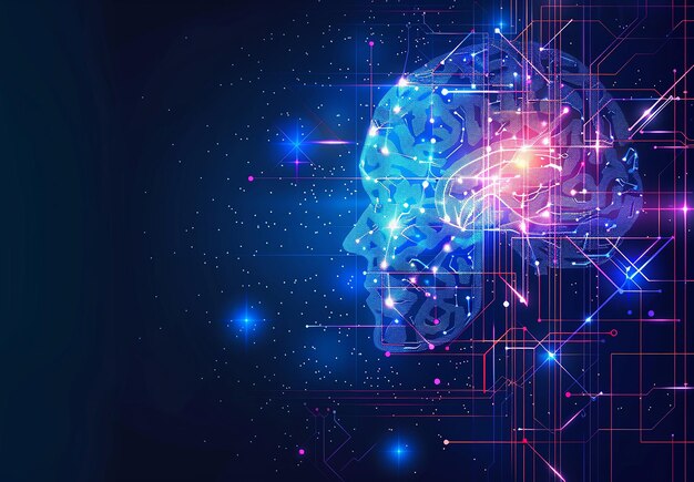 Photo d'intelligence artificielle technologie futuriste cerveau numérique ai arrière-plan