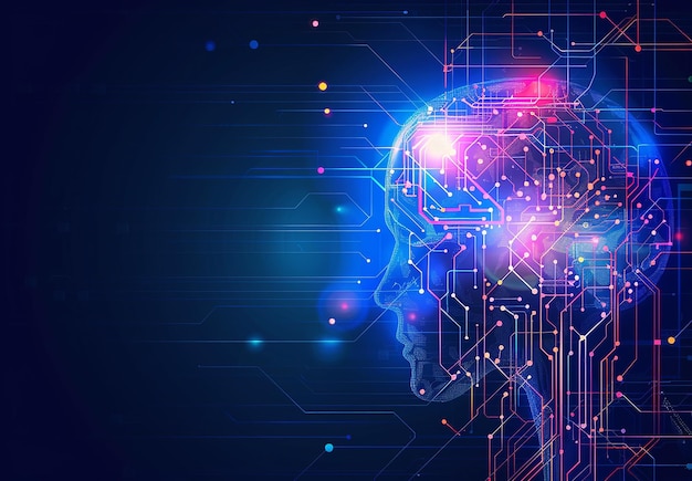 Photo d'intelligence artificielle technologie futuriste cerveau numérique ai arrière-plan