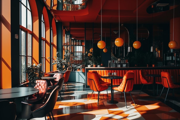 Photo à l'intérieur d'un café contemporain