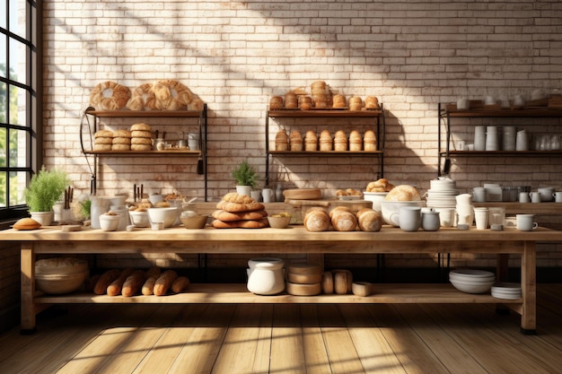 photo de l'intérieur du magasin de pain