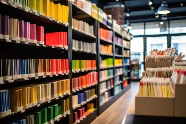 photo de l'intérieur d'un magasin de papeterie vide Photographie générée par l'IA