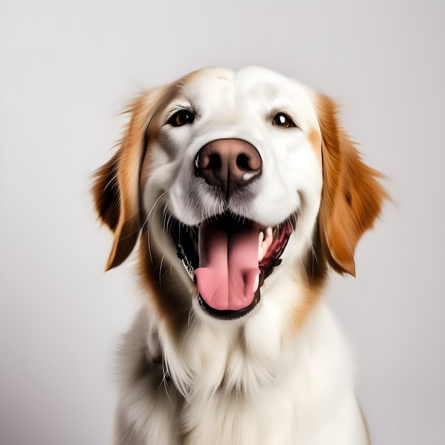 photo isolée chien heureux souriant portrait de fond blanc 4