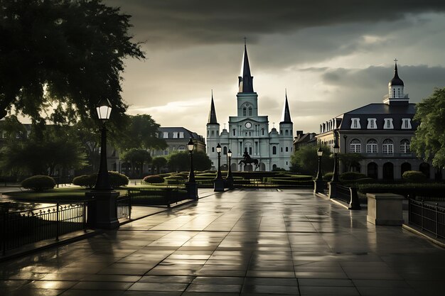 Photo de Jackson Square et de la cathédrale Saint-Louis