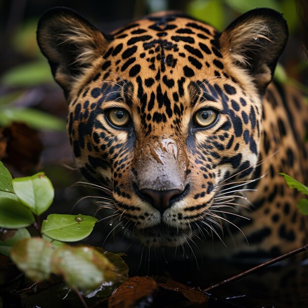 Photo une photo d'un jaguar mystérieux et insaisissable