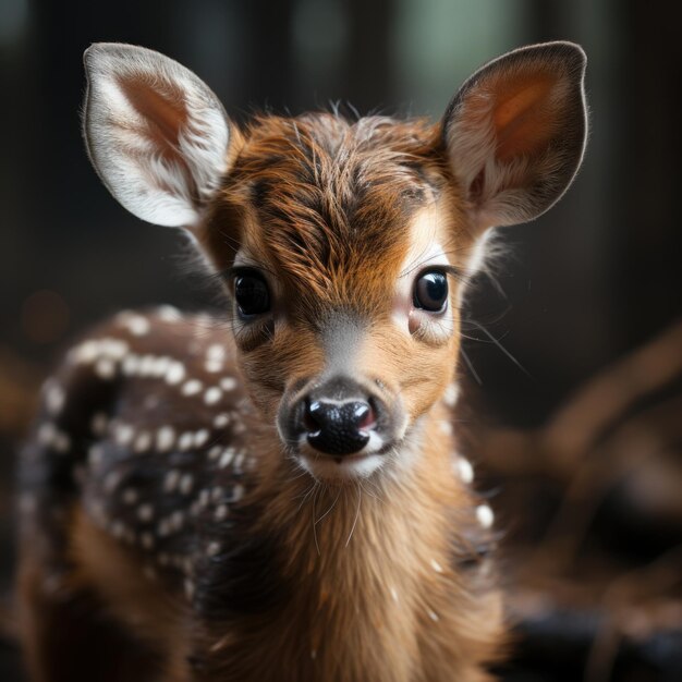 Photo d'un jeune cerf avec de grands yeux de cerf