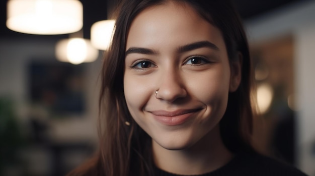 Photo d'une jeune étudiante latino-américaine souriante