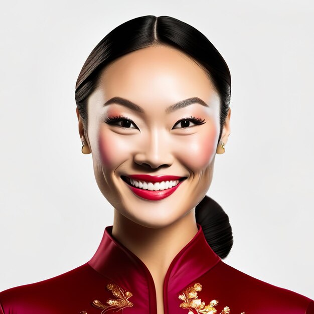 Photo d'une jeune femme asiatique avec une peau parfaite IA générative