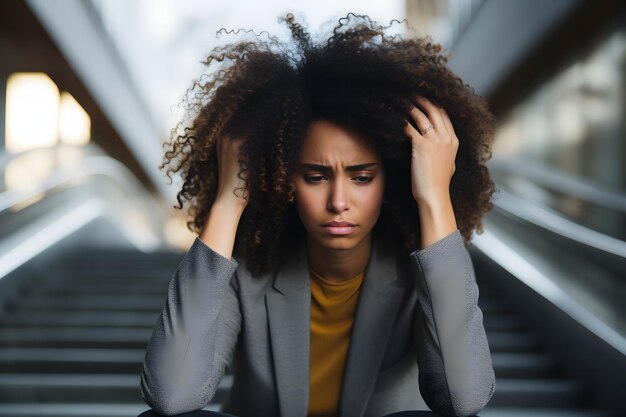 Photo photo d'une jeune femme souffrant d'anxiété