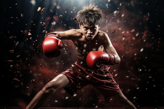 photo d'un jeune homme en kickboxing