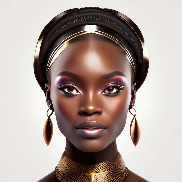 Photo d'un jeune mannequin africain à la peau parfaite Generative AI