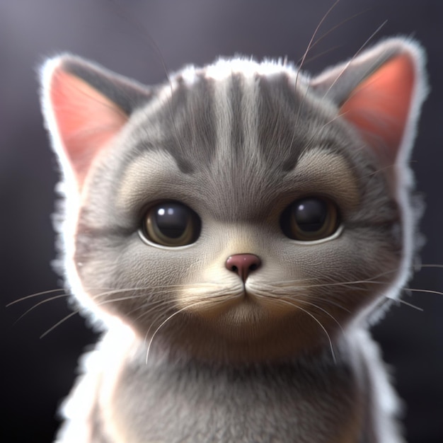 Photo d'un joli visage de chat animé