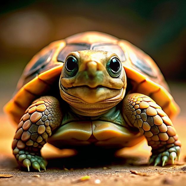 Photo d'une jolie tortue dans la forêt