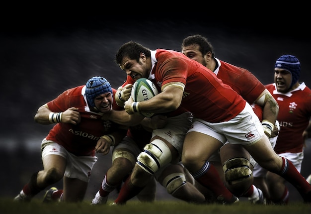 Photo de joueurs de rugby pendant le match de rugby