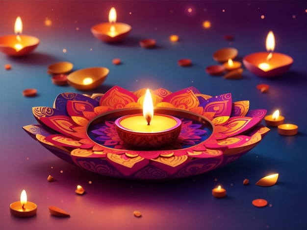 Photo joyeux diwali illustration de diwali diya