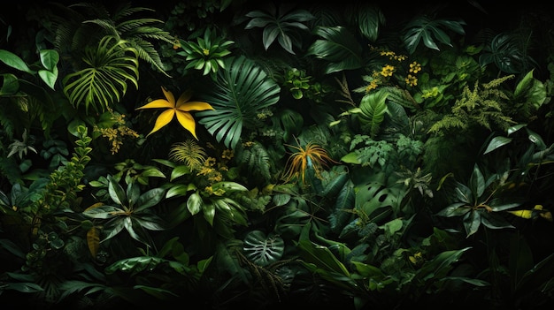 une photo d'une jungle vue directement Generative Ai