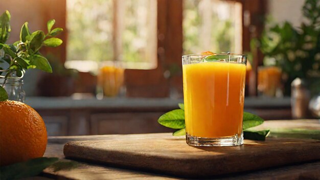 Photo une photo de jus d'orange