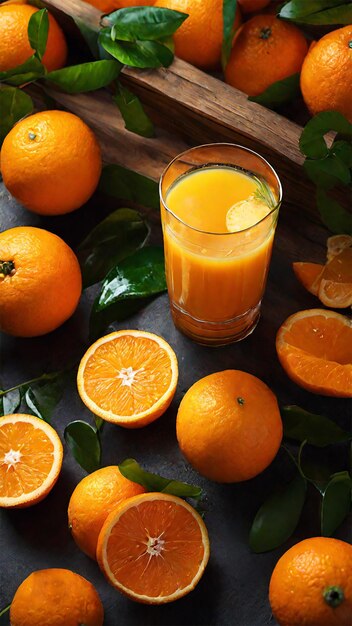 Photo une photo de jus d'orange