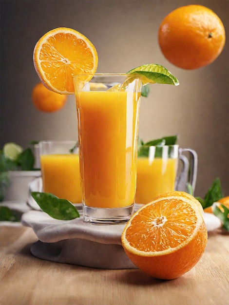 Une photo de jus d'orange