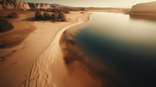 Photo de lac hyperréaliste de Sandy Beach