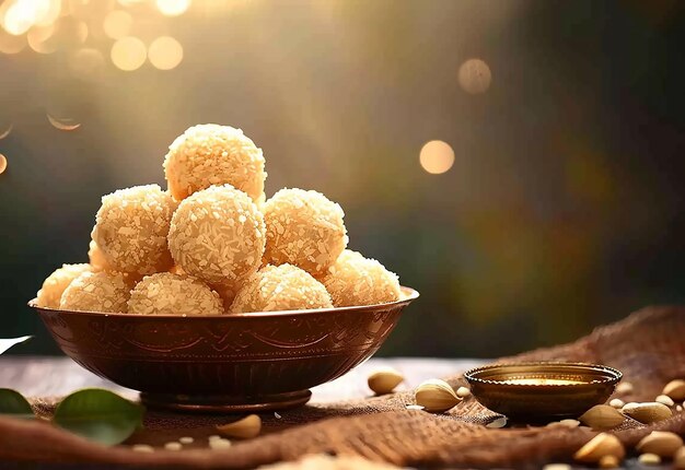 Photo de ladoo laddu motichoor laddu des bonbons traditionnels indiens