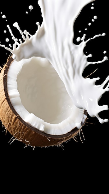 Une photo de lait de coco