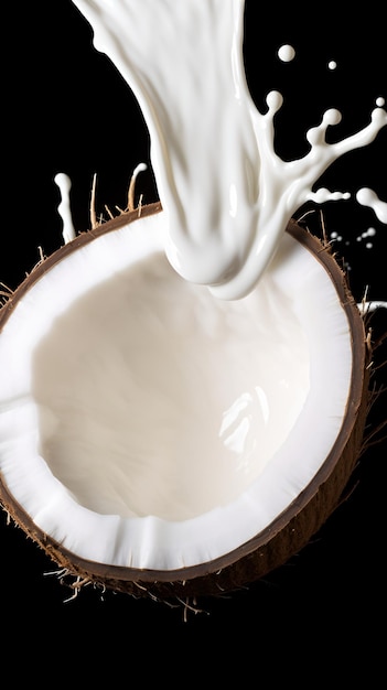 Une photo de lait de coco