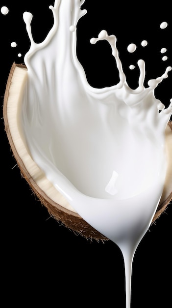 Une photo de lait de coco