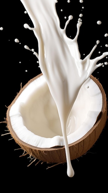 Une photo de lait de coco