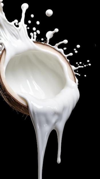 Une photo de lait de coco