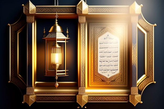 Une photo d'une lampe avec les mots 'al - mubarak' dessus