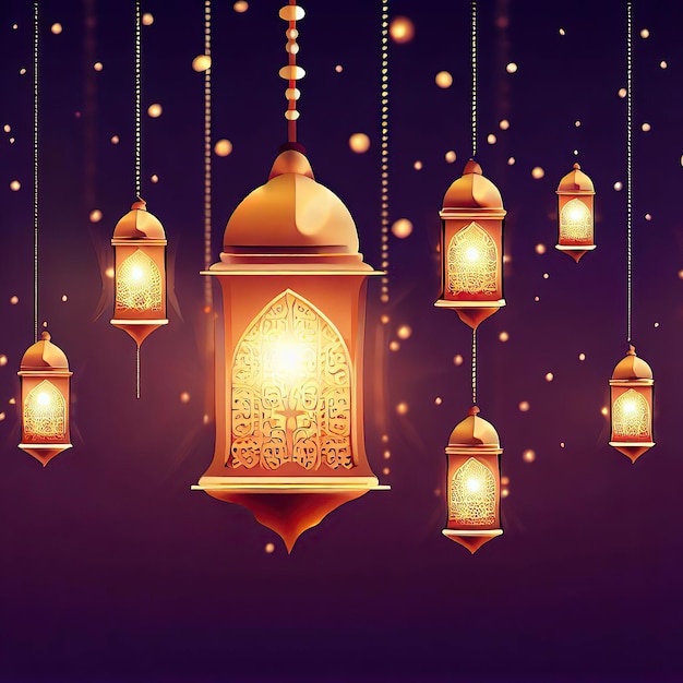 Une photo d'une lampe avec les mots ramadan dessus