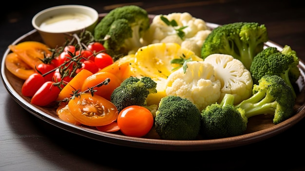 Une photo de légumes cuits à la vapeur au beurre