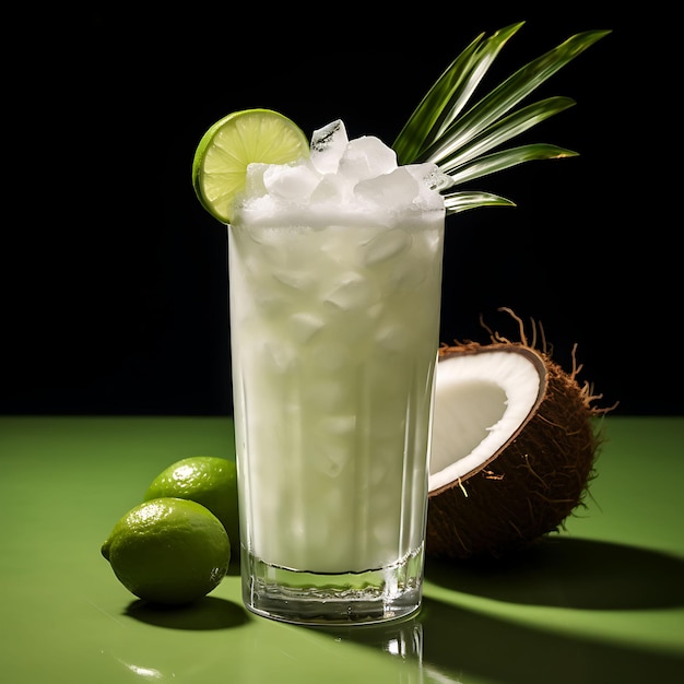 Photo de la limonade de noix de coco une touche tropicale sur le limonade classique Wiphoto de la cocos vue avant propre BG
