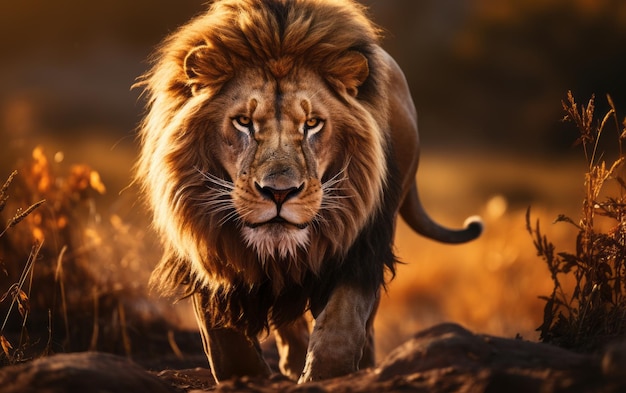 photo d'un lion à l'état sauvage 4k