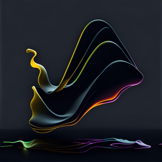 Photo d'un liquide qui coule abstrait dans des couleurs vibrantes