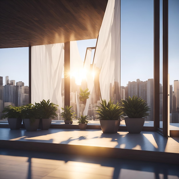 Photo de la lumière du soleil qui traverse les fenêtres d'un bâtiment