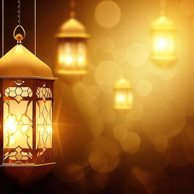 Une photo de lumières qui disent ramadan