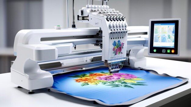 Une photo de la machine à broderie