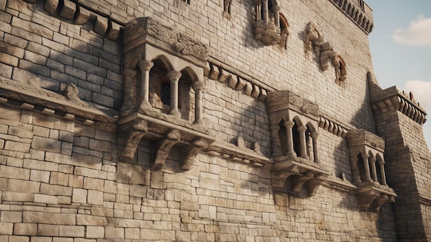 Photo une photo d'une maçonnerie détaillée à l'extérieur d'un ancien bâtiment