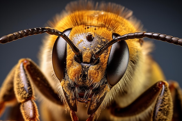 Photo macro d'une abeille