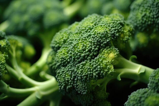 Une photo macro du chou broccoli