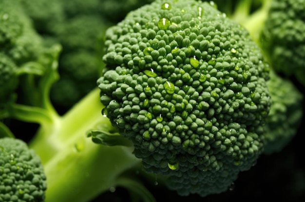 Une photo macro du chou broccoli