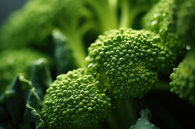 Une photo macro du chou broccoli