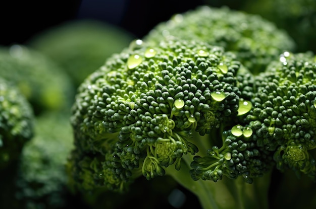 Une photo macro du chou broccoli